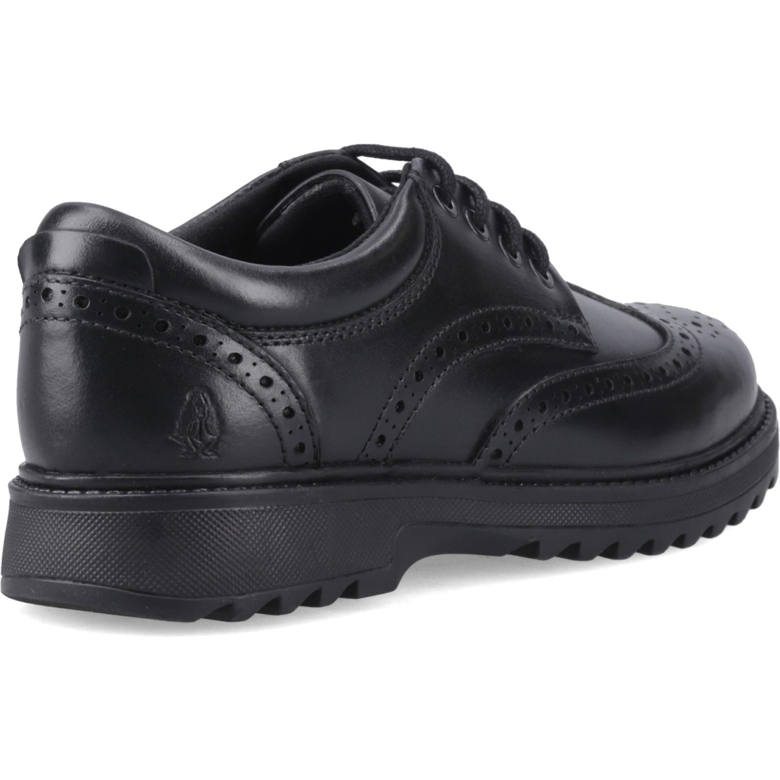 Hush Puppies Romeo Snr2 Leather Boy's Black Brogues