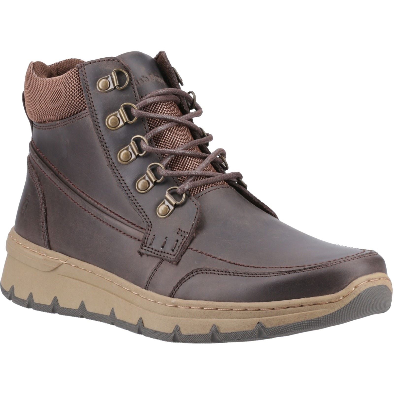 Hush Puppies Nixon Leather Men's Brown Ankle Boots