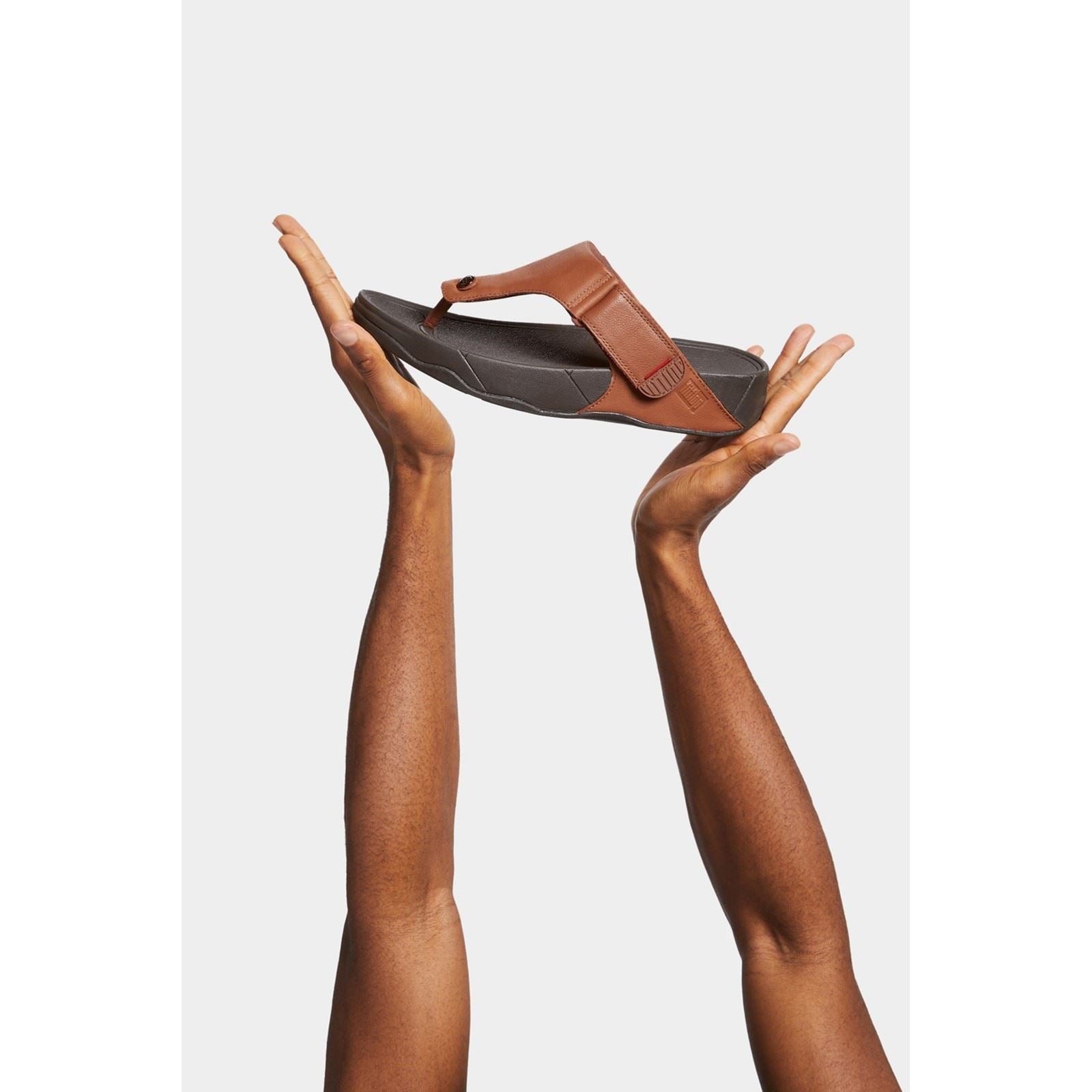 Fitflop Trakk II Leather Men's Dark Tan Sandals