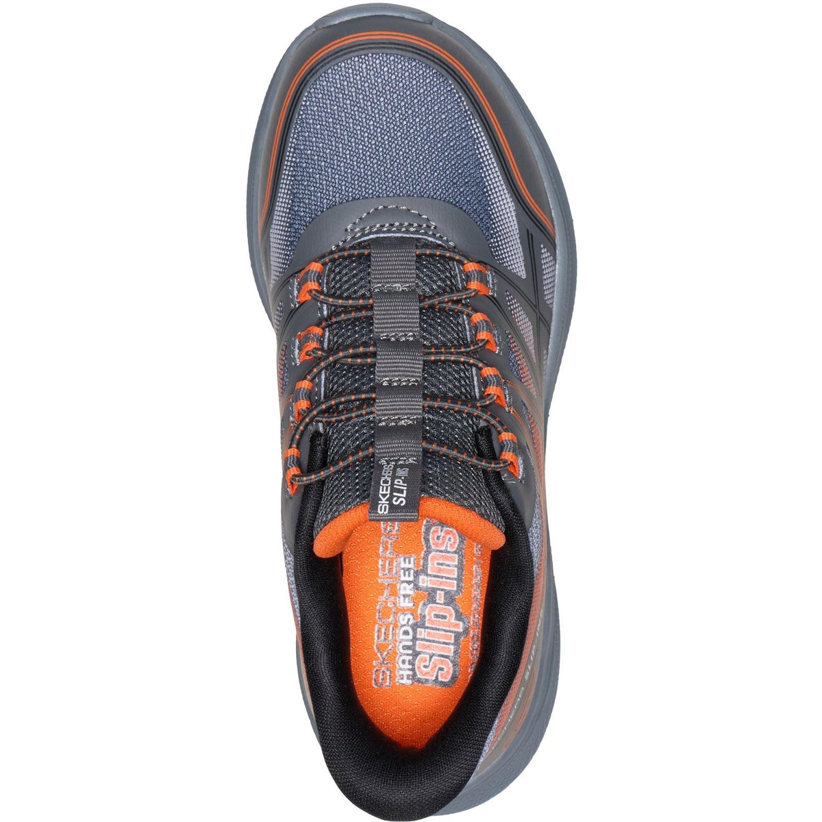 Skechers Microspec Velocity Grid-Shift Boy's Charcoal/Orange & Black Trainers