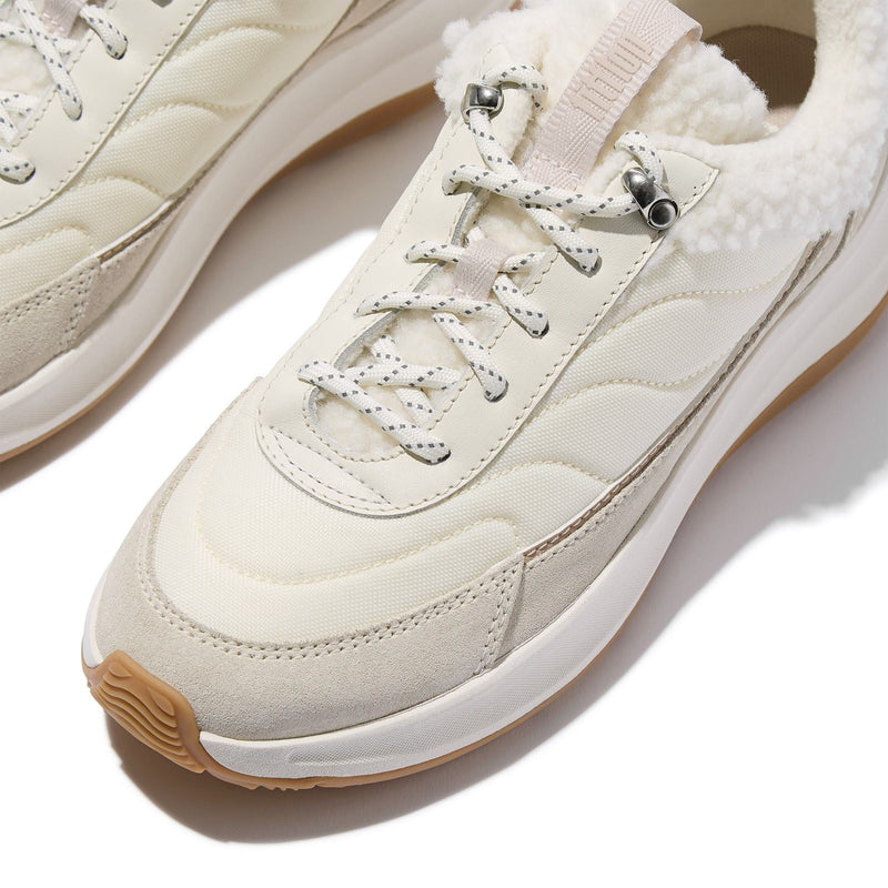 Fitflop F-Mode Flow Suede Women's Cream Mix Trainers