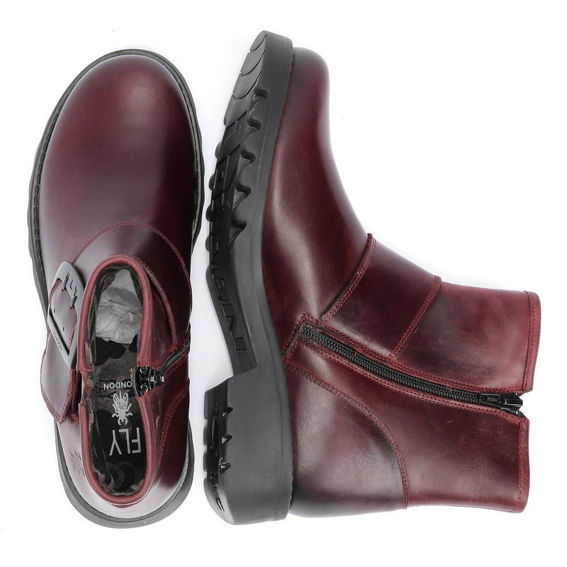 Fly London Rily Leather Women's Wine Boots