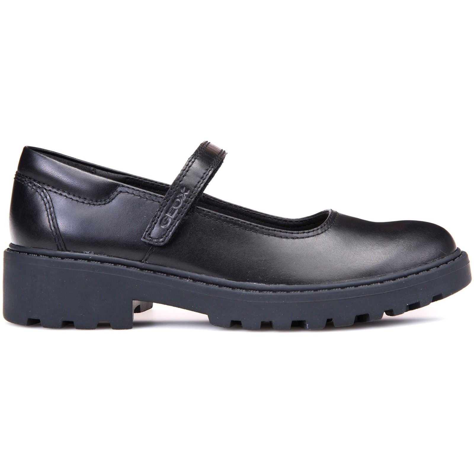 Geox J Casey G. P Leather Girl's Black Shoes
