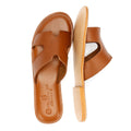 Tower London Cut Out Leather Women's Tan Mules