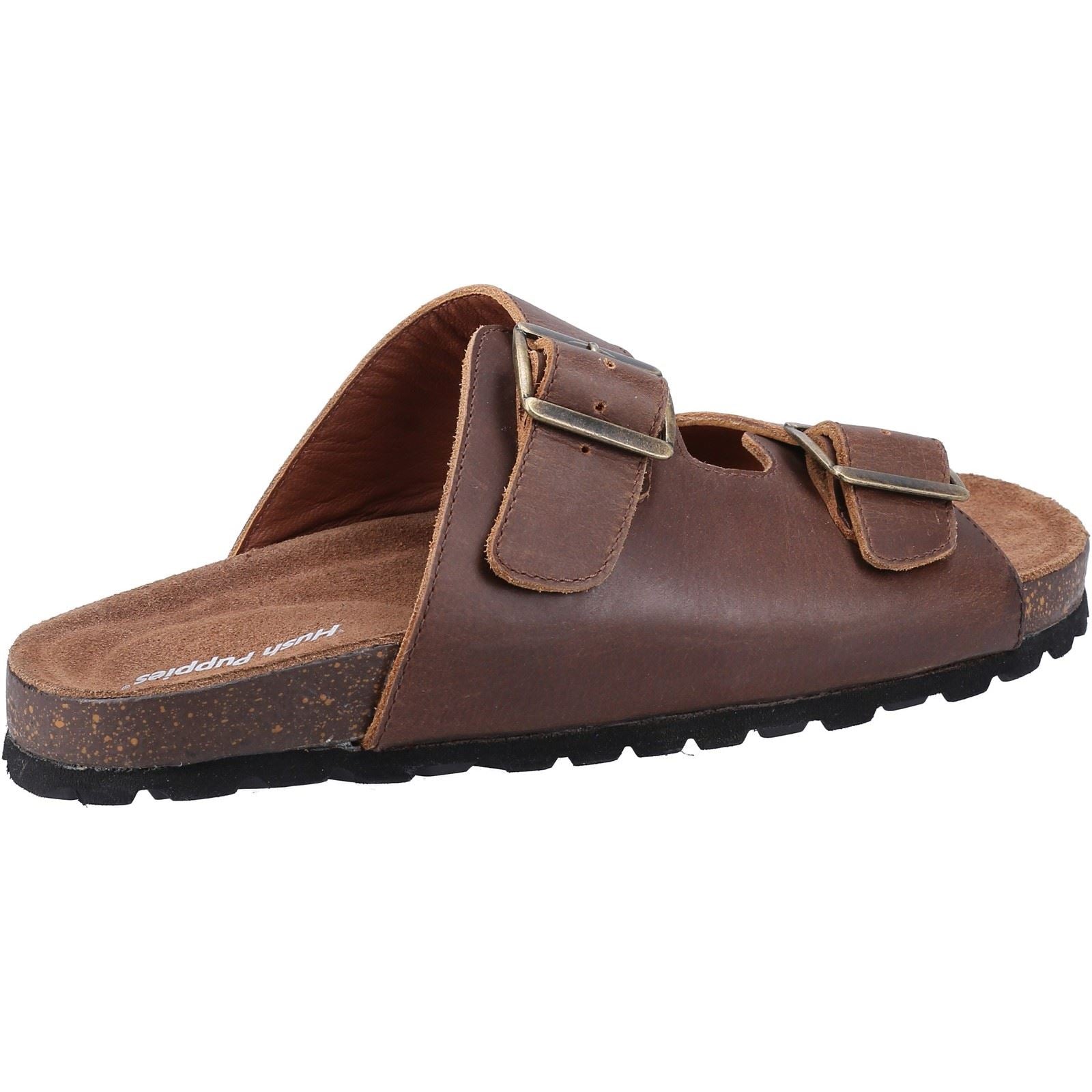 Hush Puppies Nash Slider Leather Men's Brown Sandals