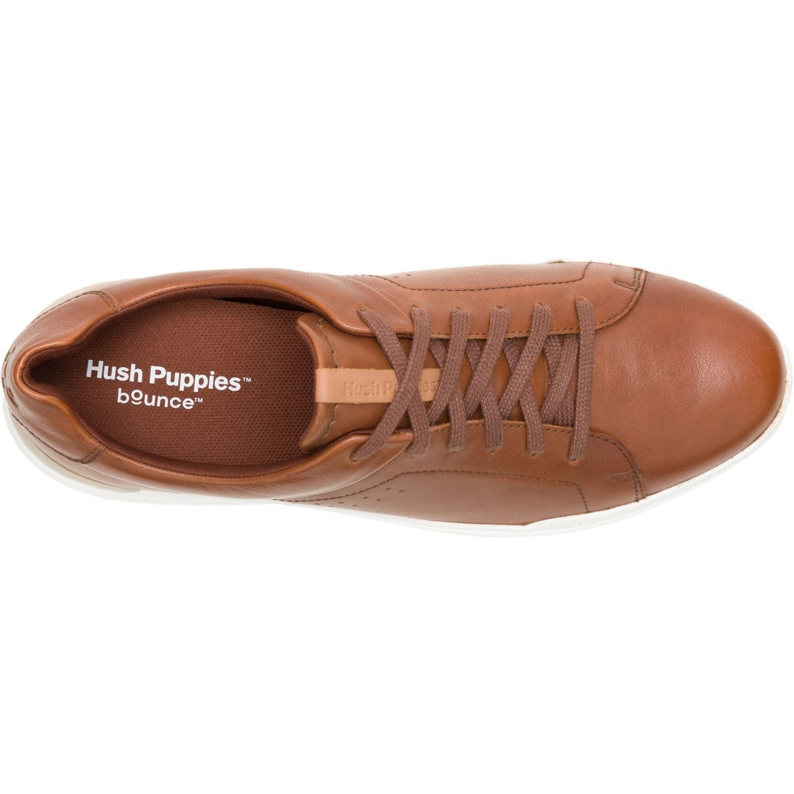 Hush Puppies Wes Leather Men's Cognac Trainers