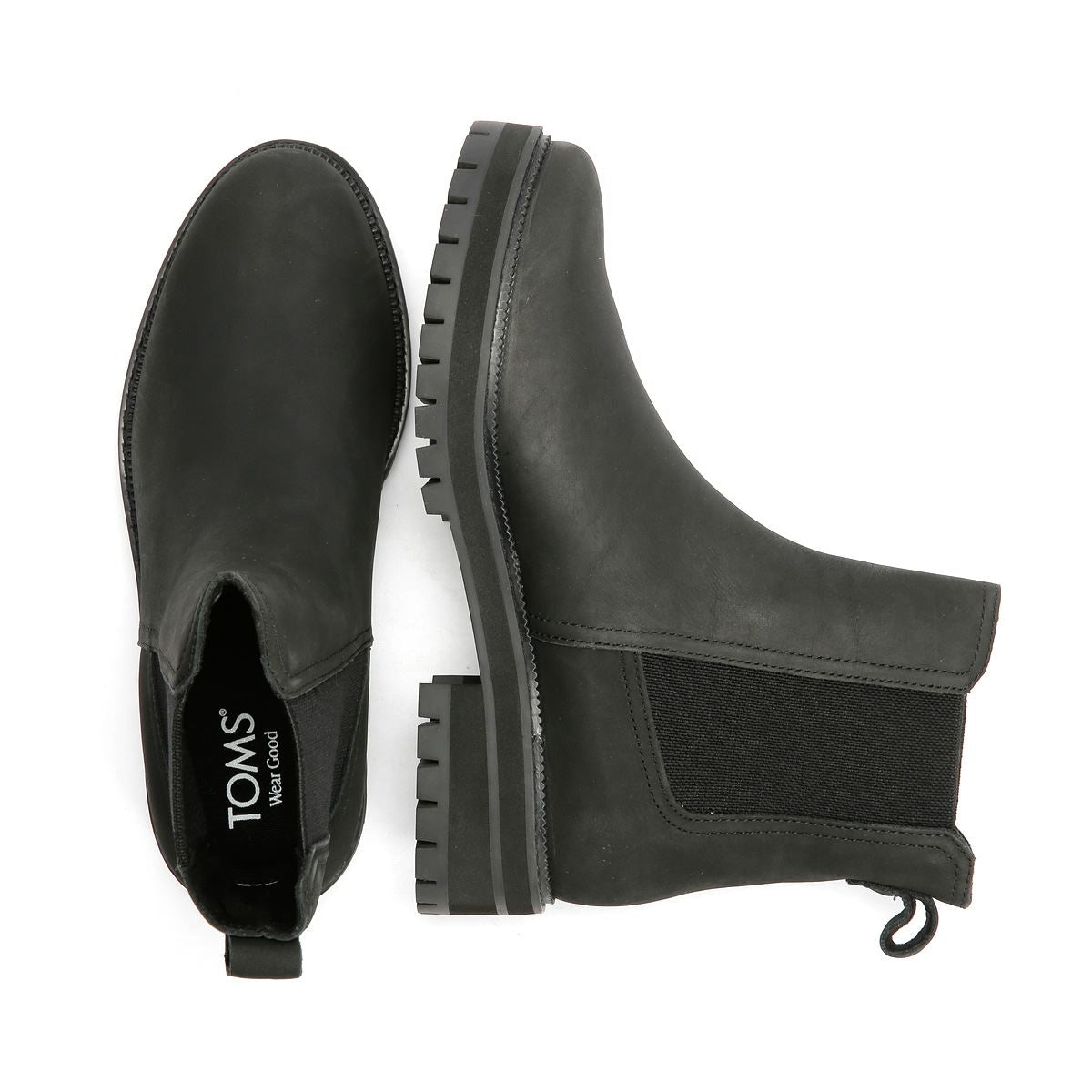 TOMS Bennet Leather Women's Black Boots