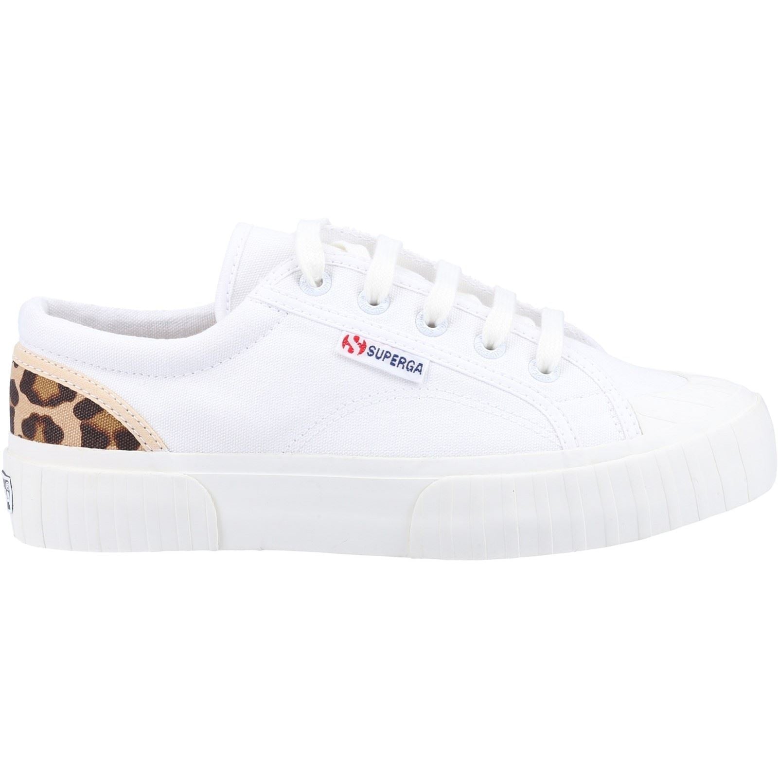 Superga 2630 Stripe Pad Leopard 100% Cotton Women's White/Leopard Trainers
