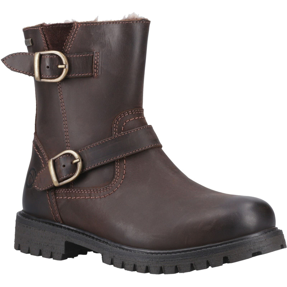 Cotswold Tetbury Leather Women's Brown Heeled Ankle Boots