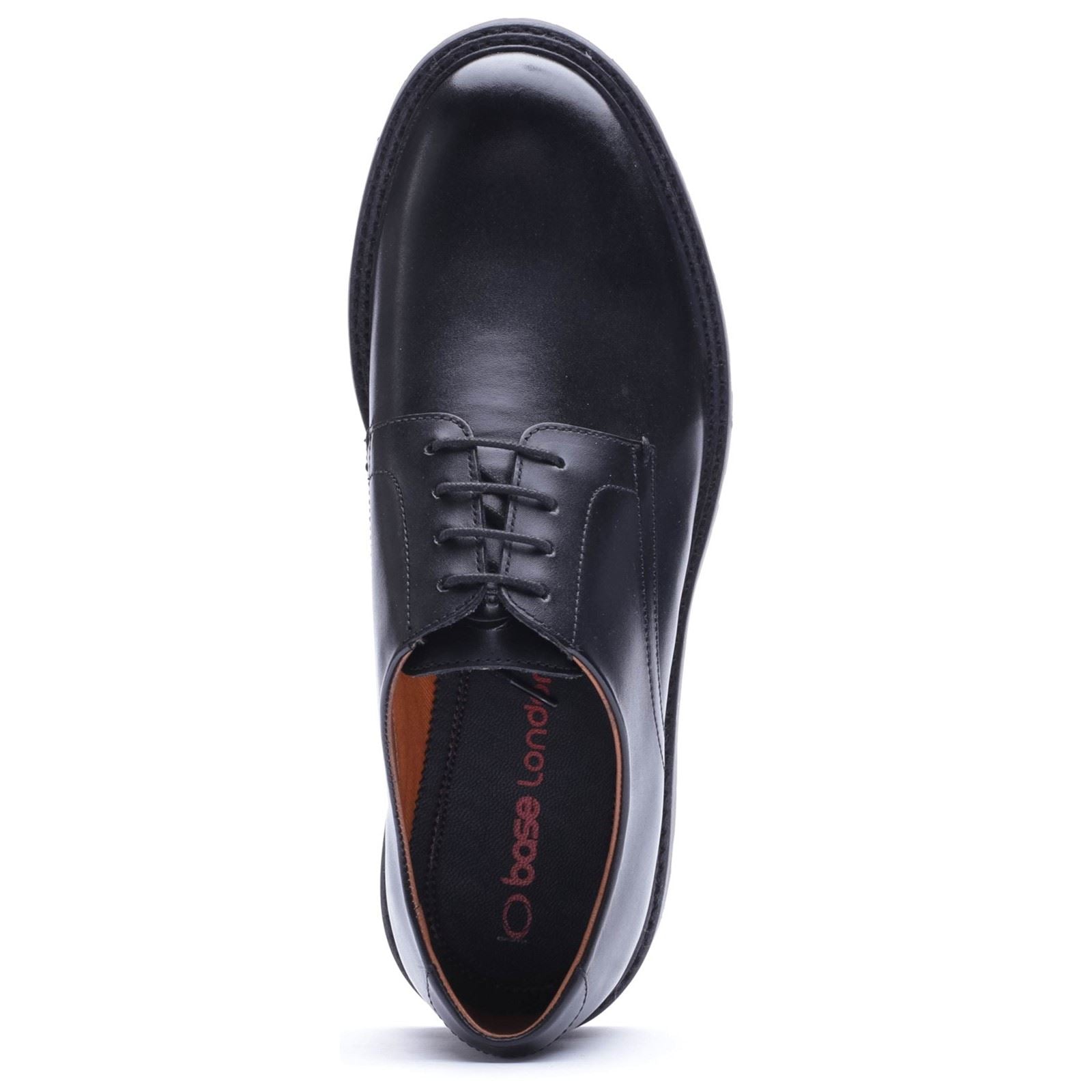 Base London Vector Leather Men's Black Lace-Up Shoes