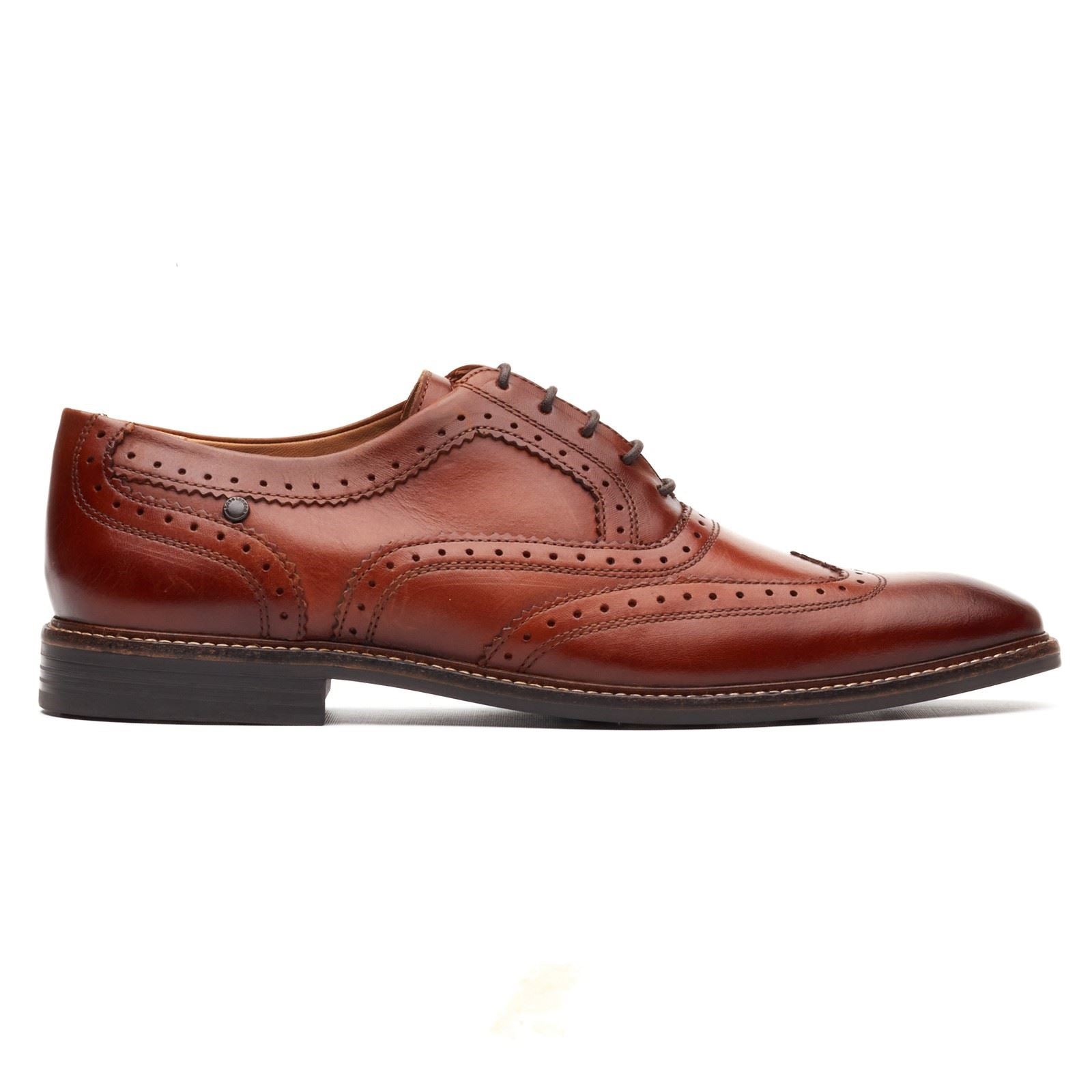 Base London Clarence Leather Men's Burnt Tan Brogues Shoes