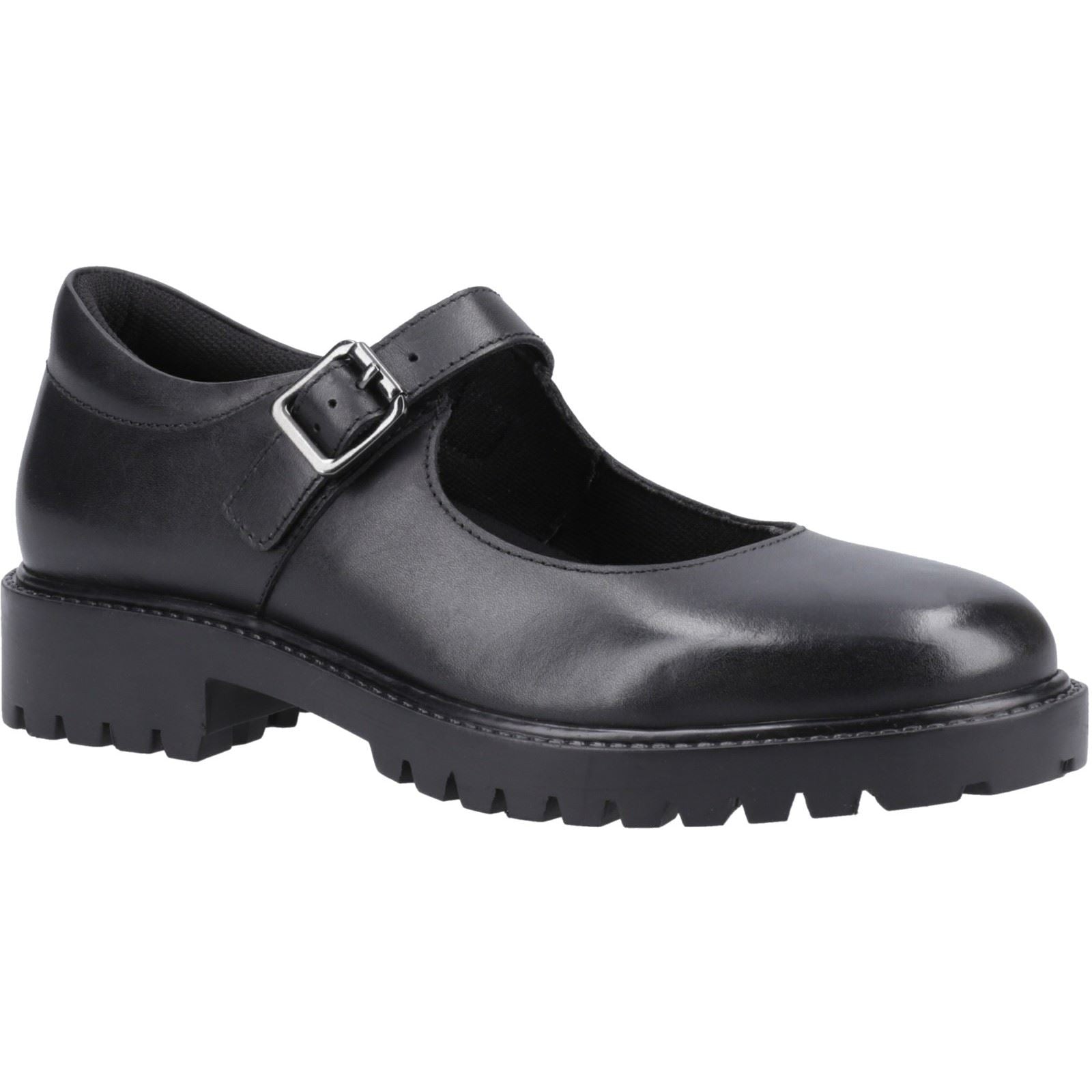 Hush Puppies Aurora Senior Leather Girls's Black Shoes