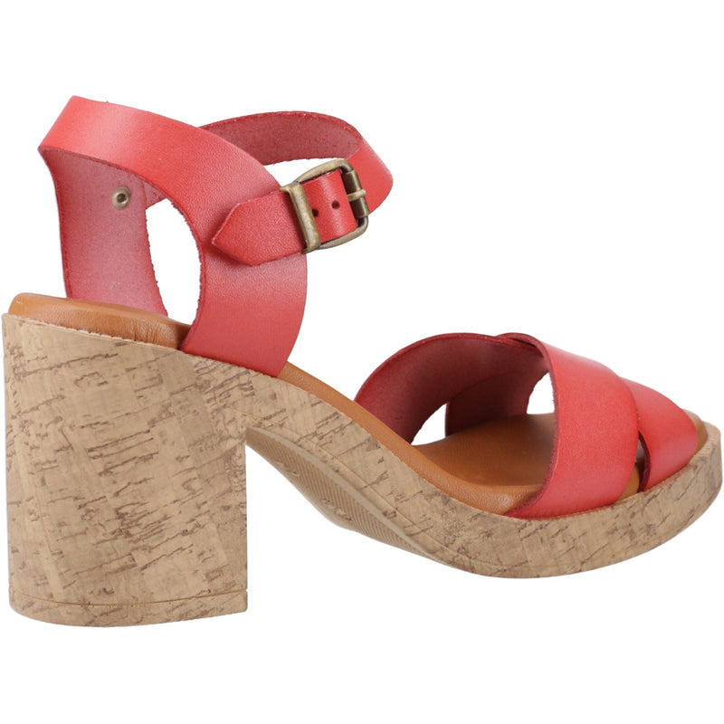 Hush Puppies Georgia Cork Leather Women's Coral Sandals