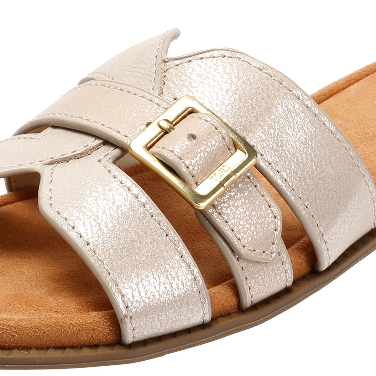 TOMS Sol Mule Leather Women's Champagne Sandals