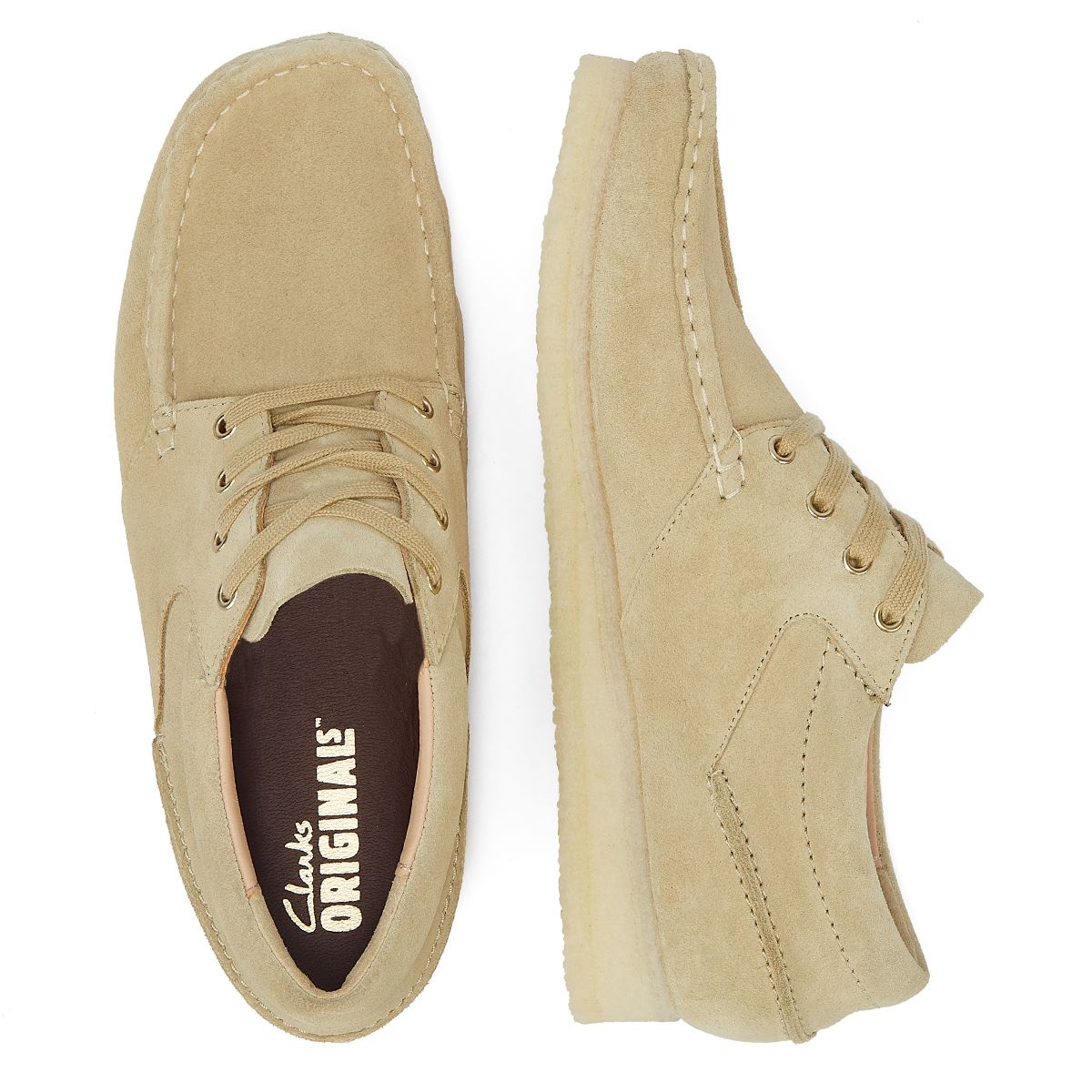 Clarks Originals Wallabee Boat Suede Men's Maple Lace-Up Shoes