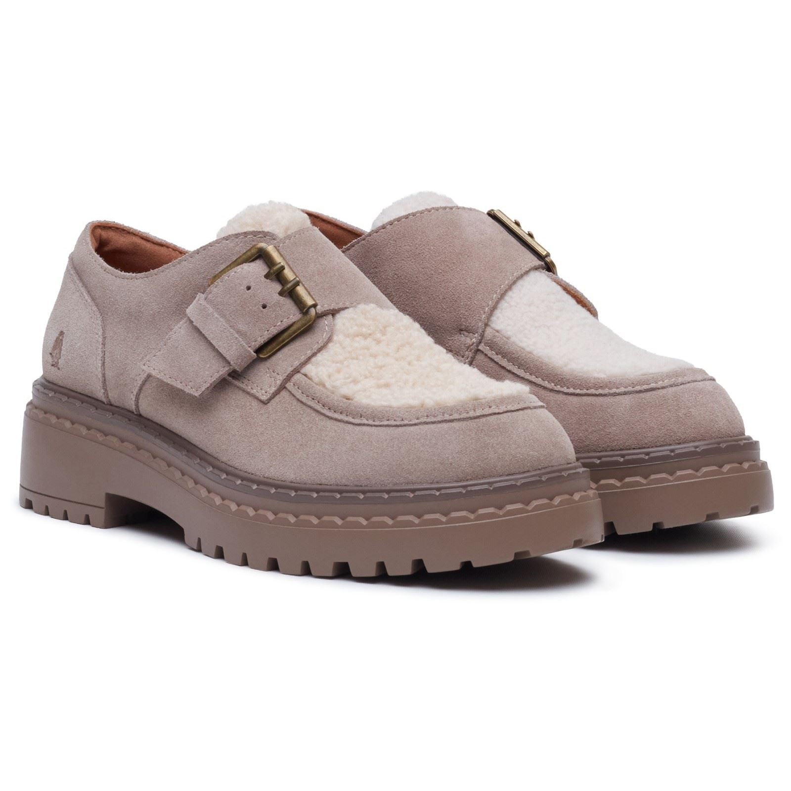 Hush Puppies Orla Monk Leather Women's Taupe Loafers