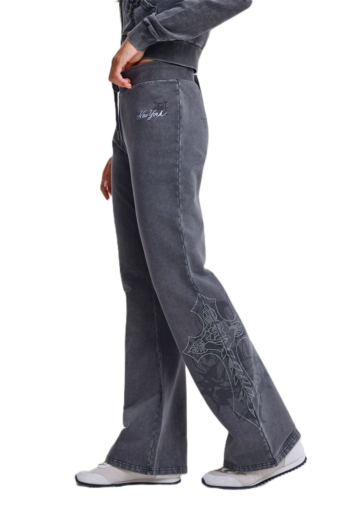 Ed Hardy Cross and Thorn Flared Women's Black Joggers