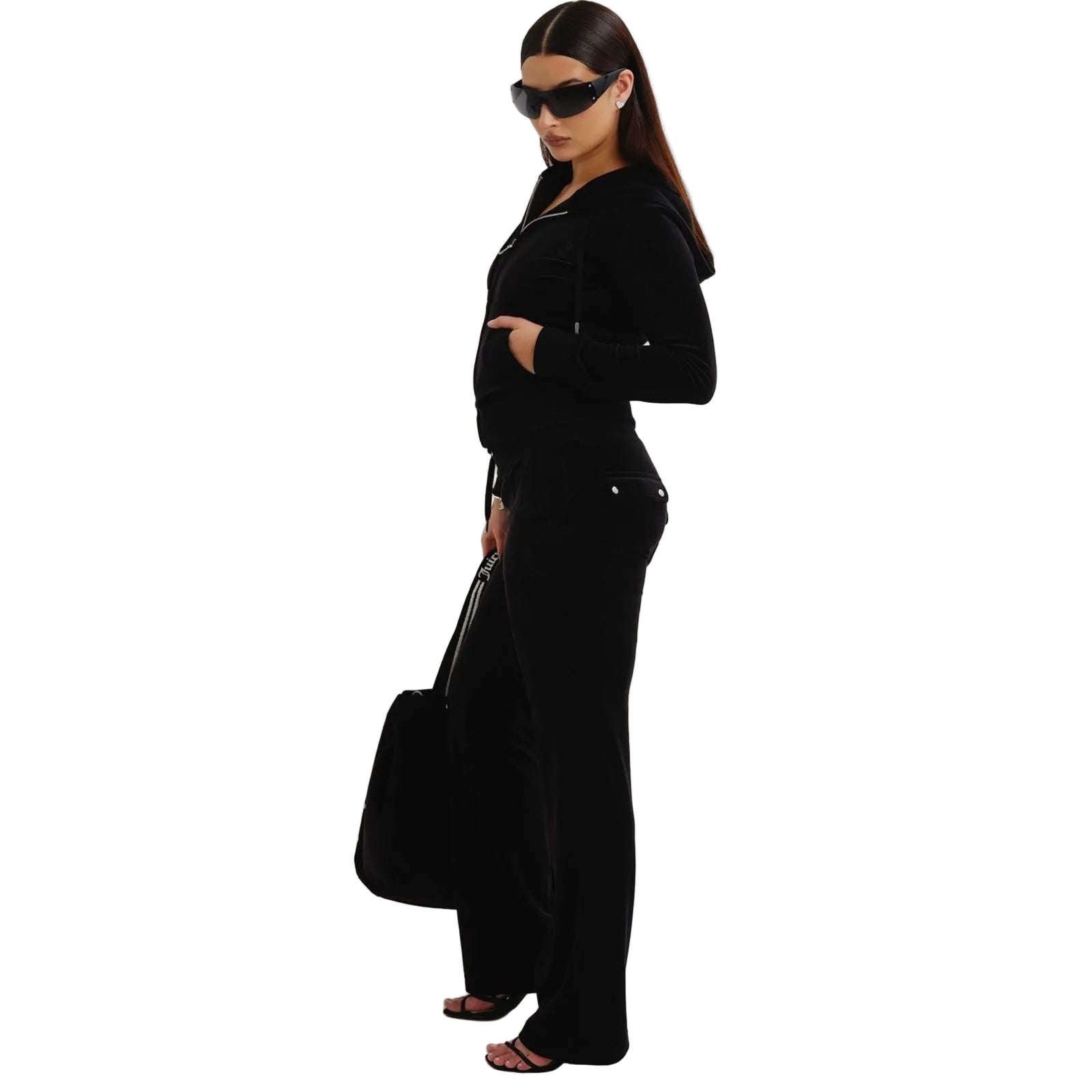 Juicy Couture Del Ray Polyester Women's Black Joggers