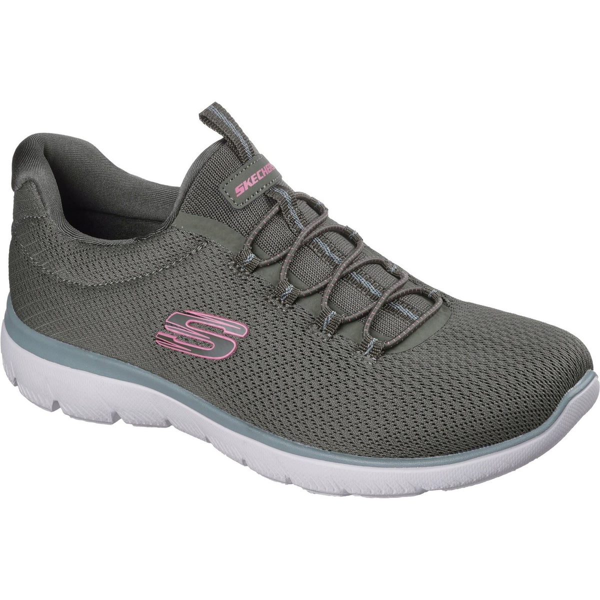 Skechers Summits Summer Blush Textile Women's Olive Trainers