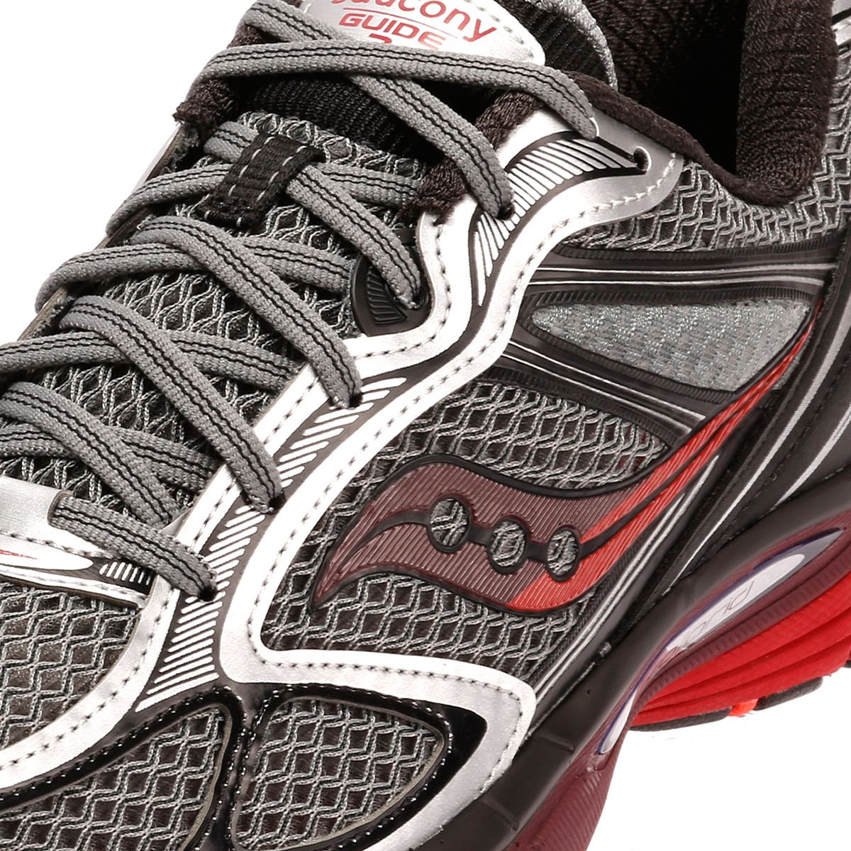 Saucony Progrid Guide 7 Men's Silver/Maroon Trainers