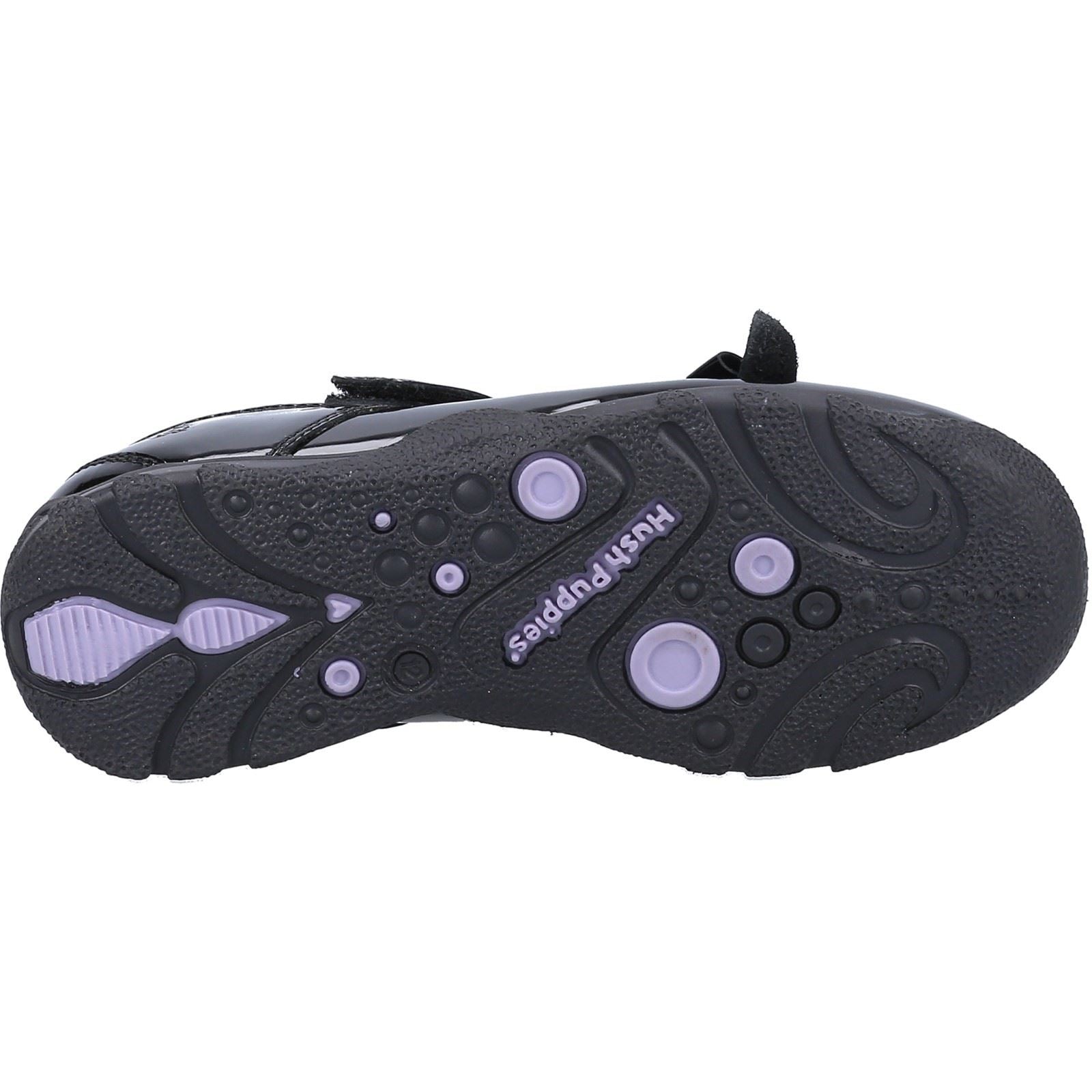 Hush Puppies Carrie Junior Girls Black Leather Shoes