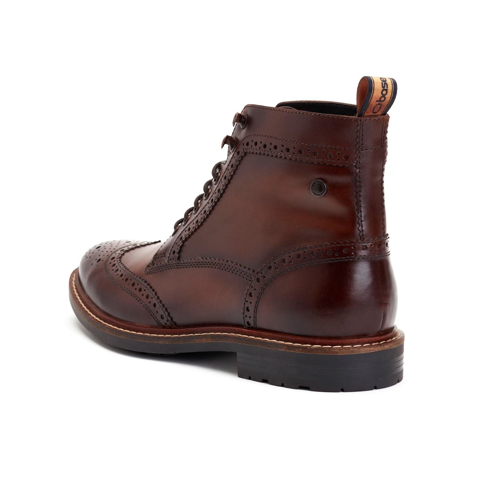 Base London Dealer Leather Men's Brown Ankle Boots