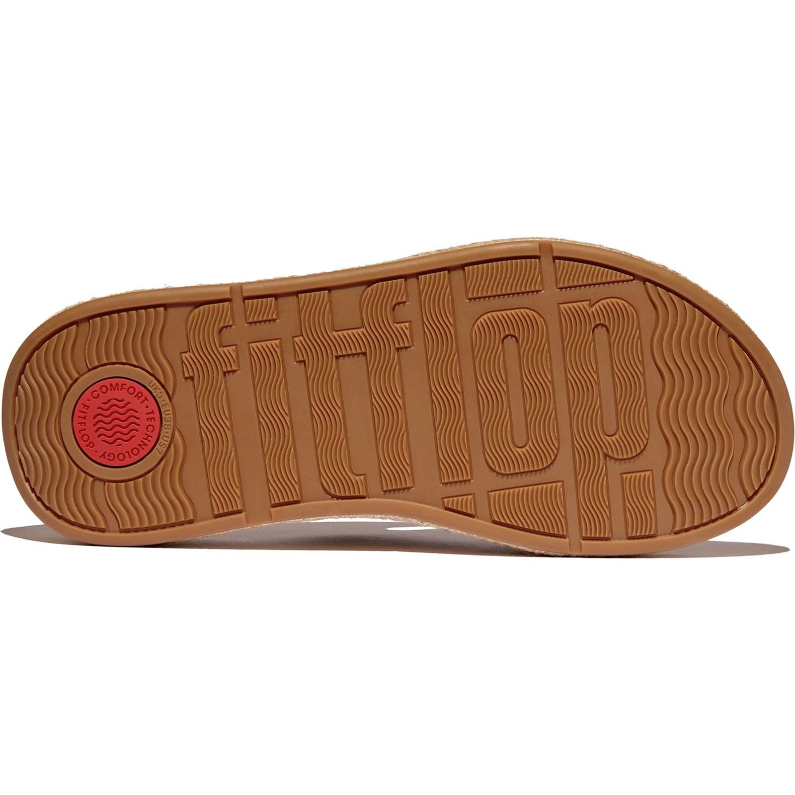 Fitflop F-Mode Toe Post Espadrille Leather Women's Deep Tan Sandals