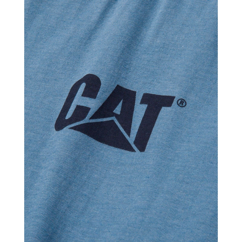 Caterpillar Trademark Banner Long Sleeve Cotton Men's Green T-Shirt