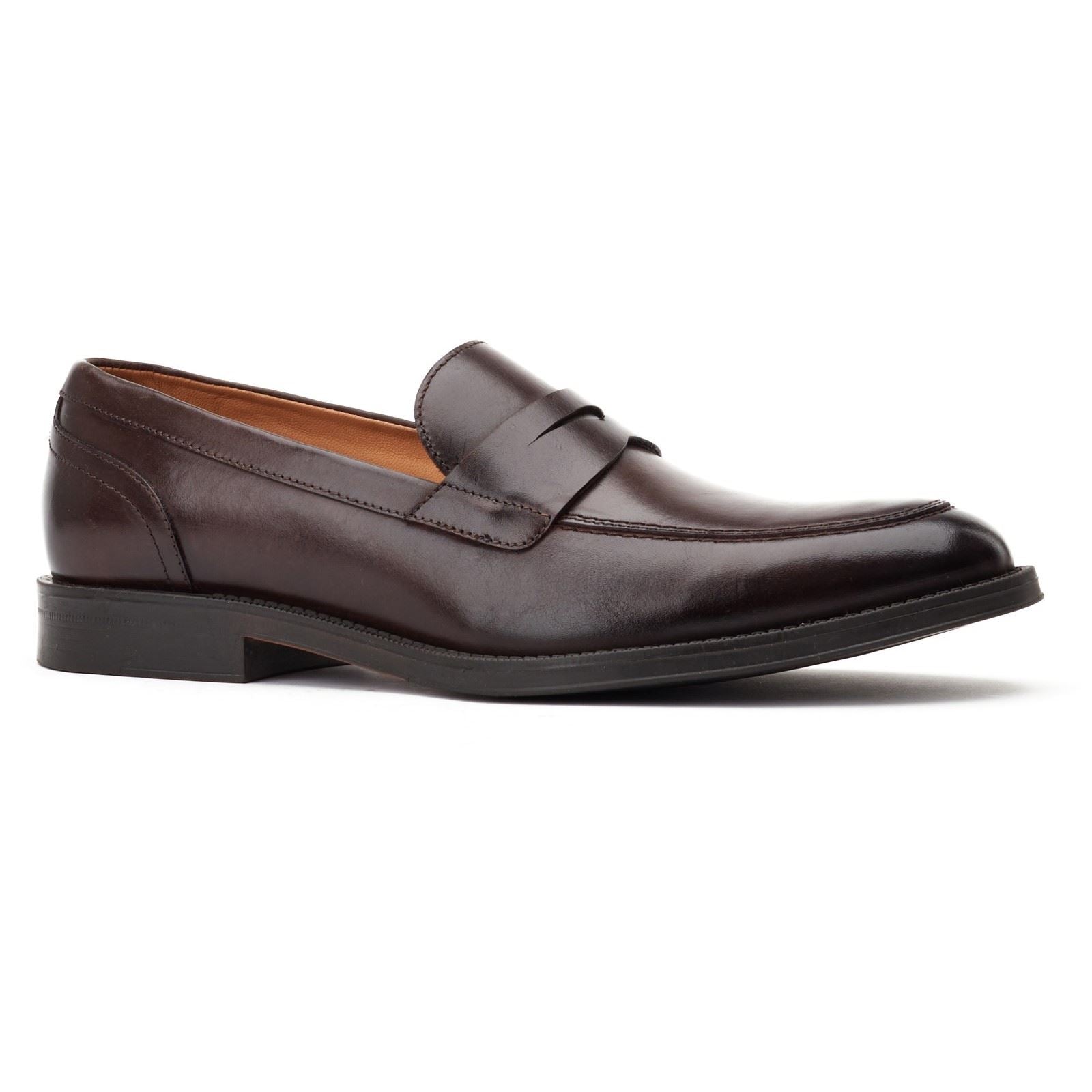 Base London Kennedy Leather Men's Dark Brown Slip-On Shoes
