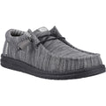 HEYDUDE Wally Stretch Mesh Synthetic Men's Granite Grey/Black Moccasins Shoes