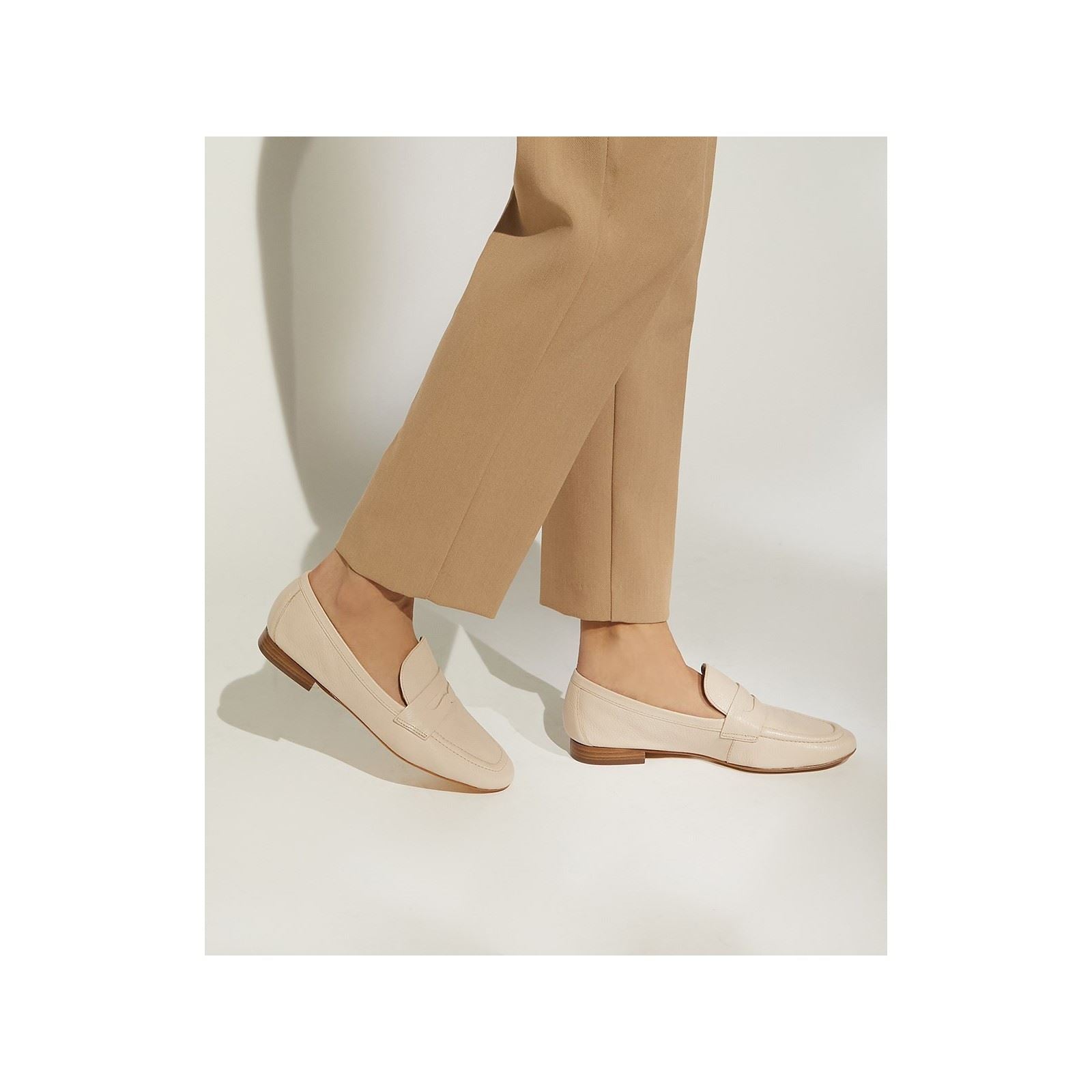 Dune Gianetta Leather Women's Ecru Loafers