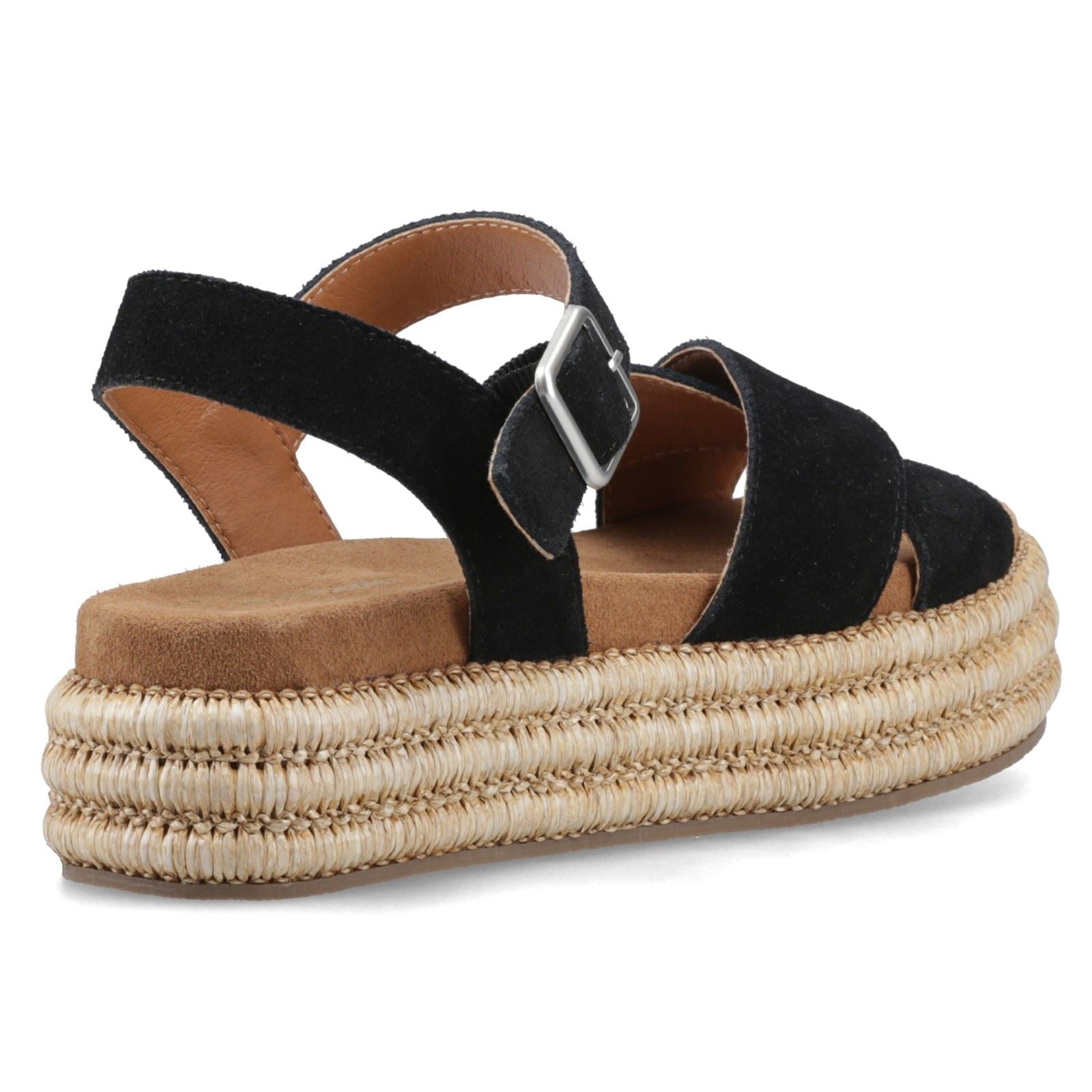 Hush Puppies Rosa Rafia Leather Women's Black Sandals