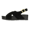 Desert Fleur Sparks Suede Women's Black Sandals