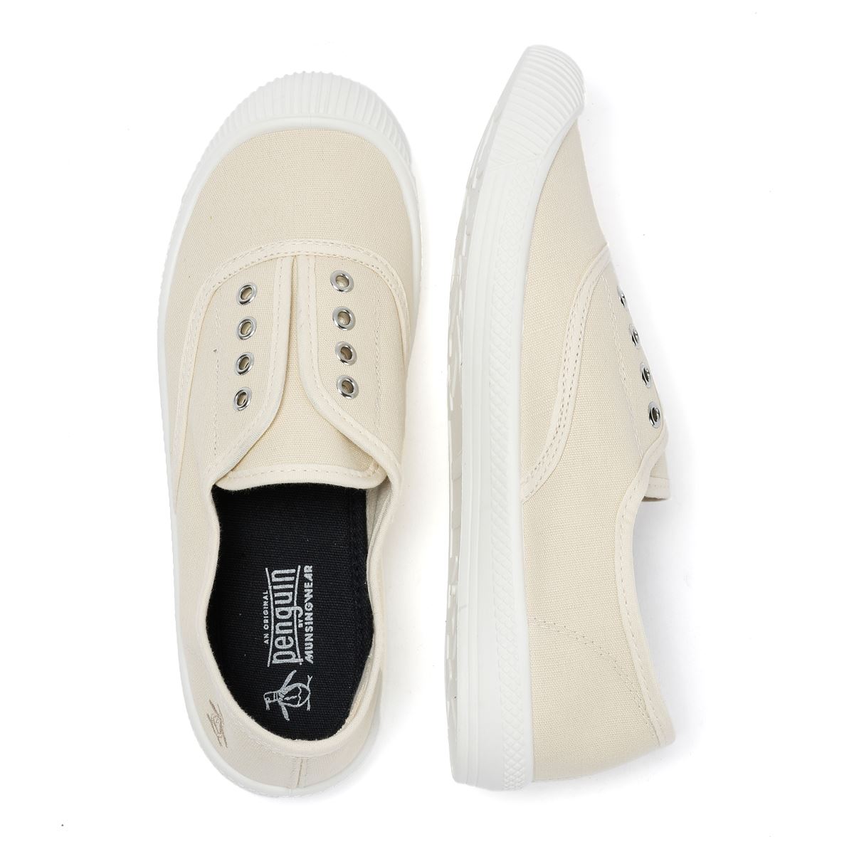 Penguin Anita Canvas Women's Off White Pumps