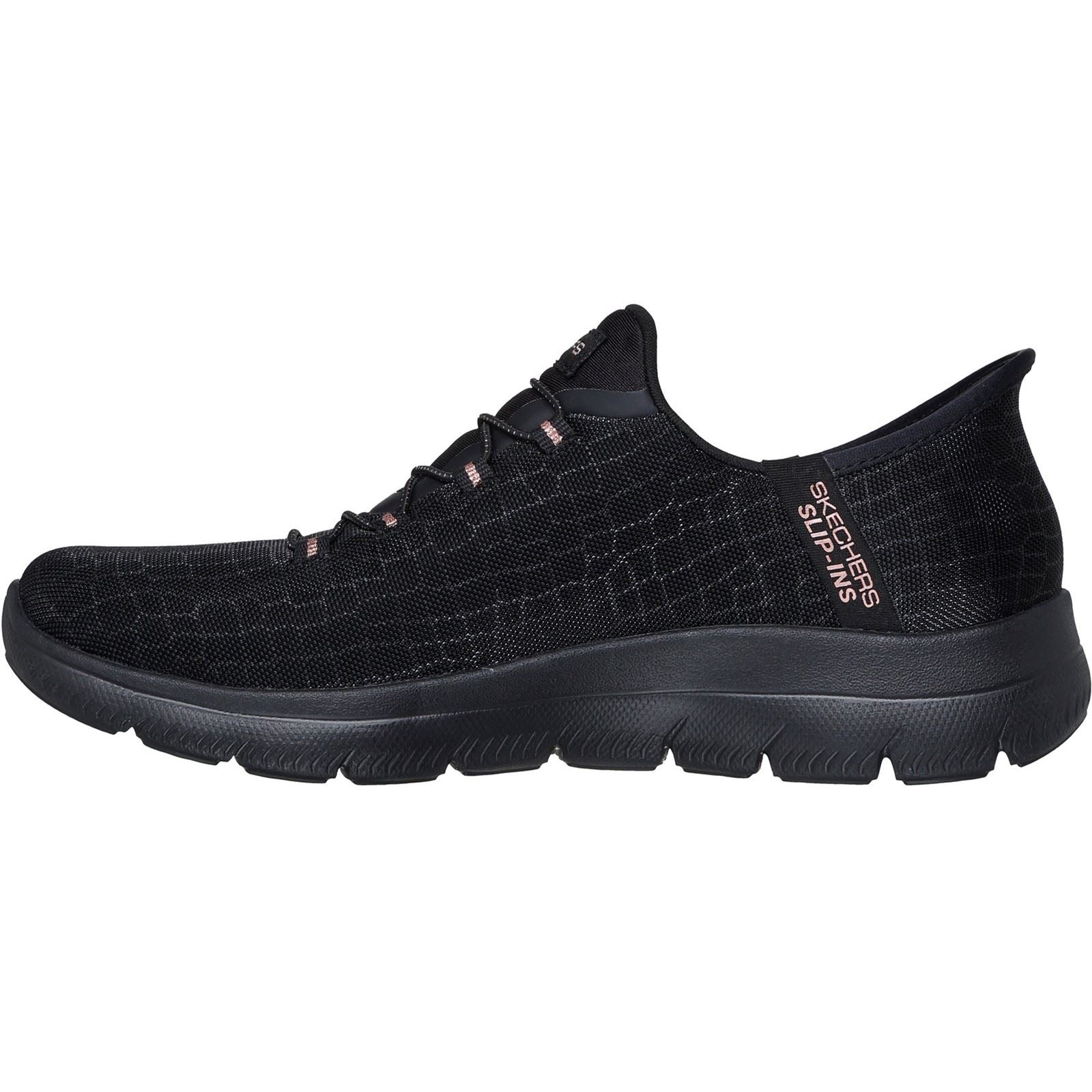 Skechers Summits Classy Night Textile Women's Black/Rose Gold Trainers
