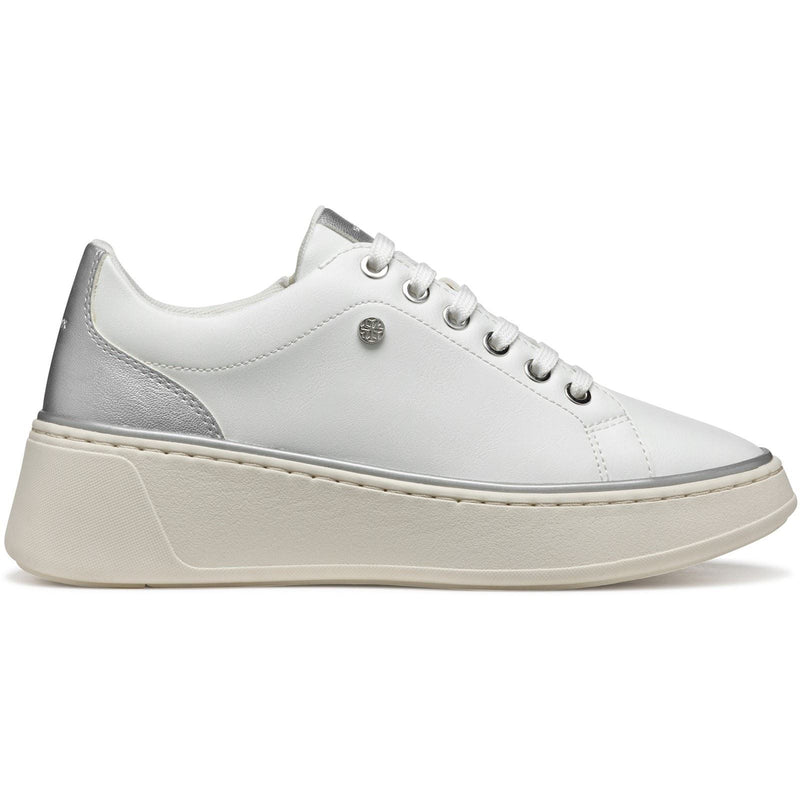 Geox D SUNNETTY Synthetic Synthetic Women's White/Silver Trainers
