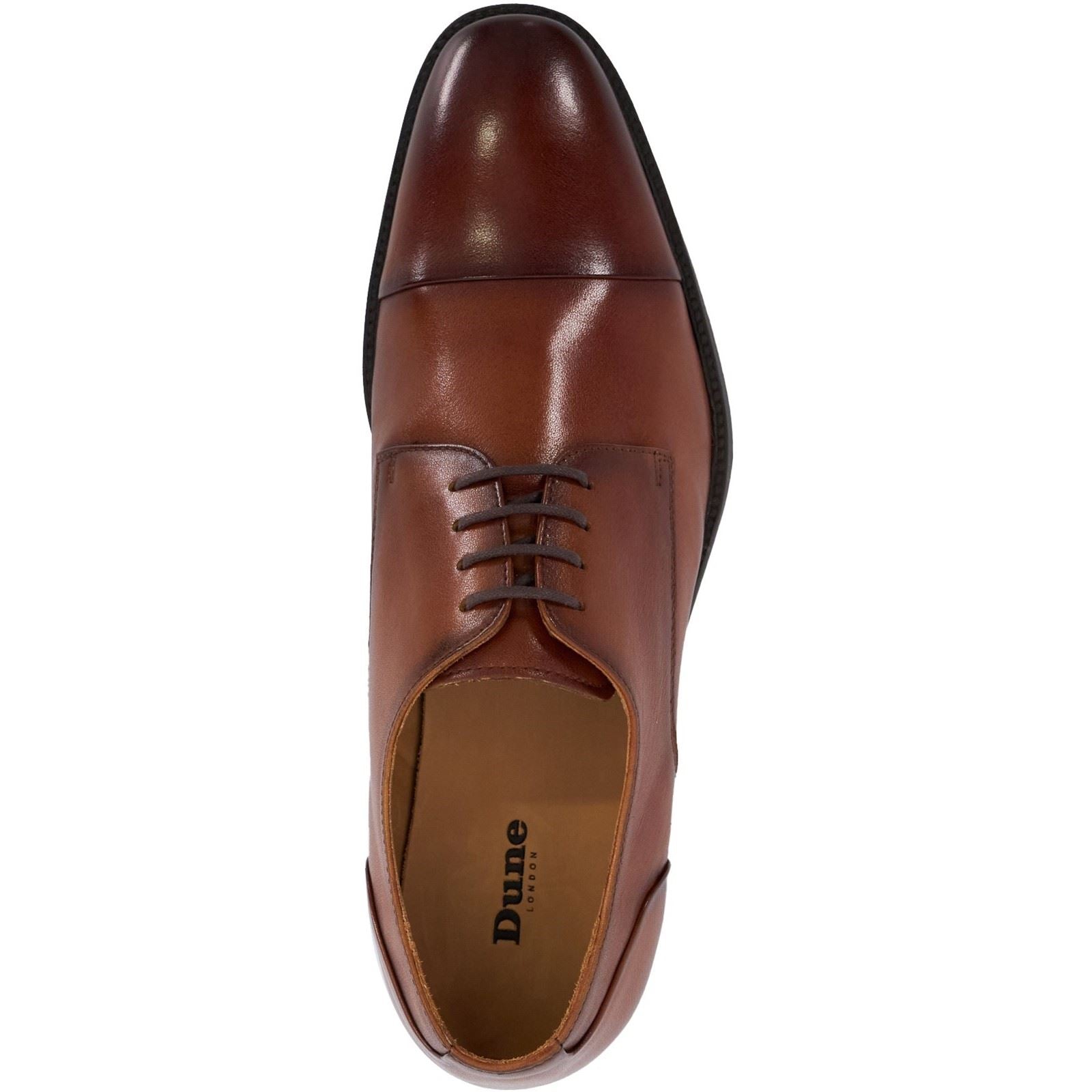 Dune Suffix Leather Men's Dark Tan Lace-Up Shoes