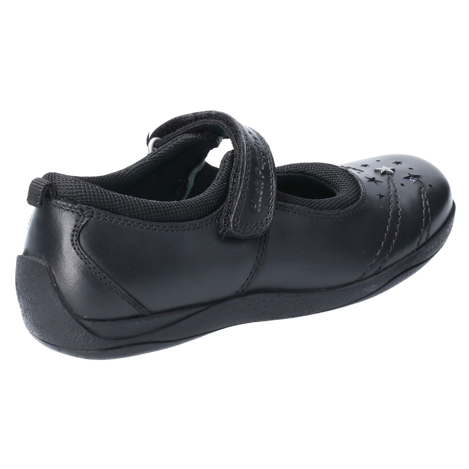 Hush Puppies Amber Youth Girls Black Leather Shoes