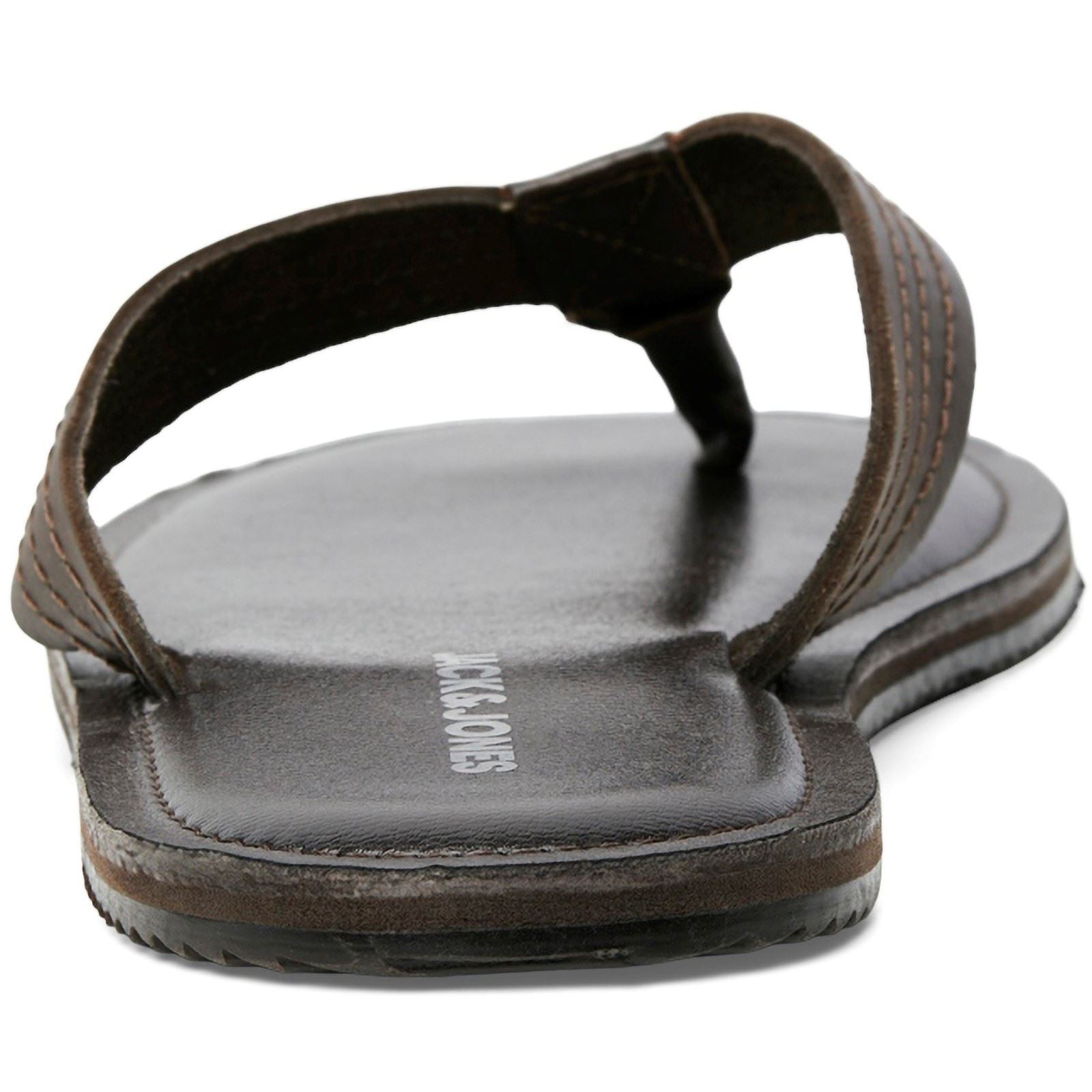 Jack & Jones Washton Leather Men's Brown Stone Flip Flops