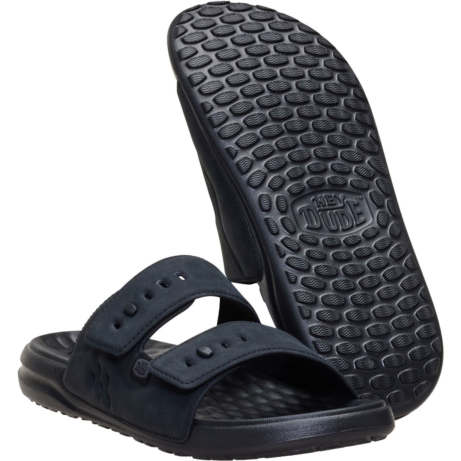 HEYDUDE Wave 2 Strap Polyurethane Men's Black/Black Sandals