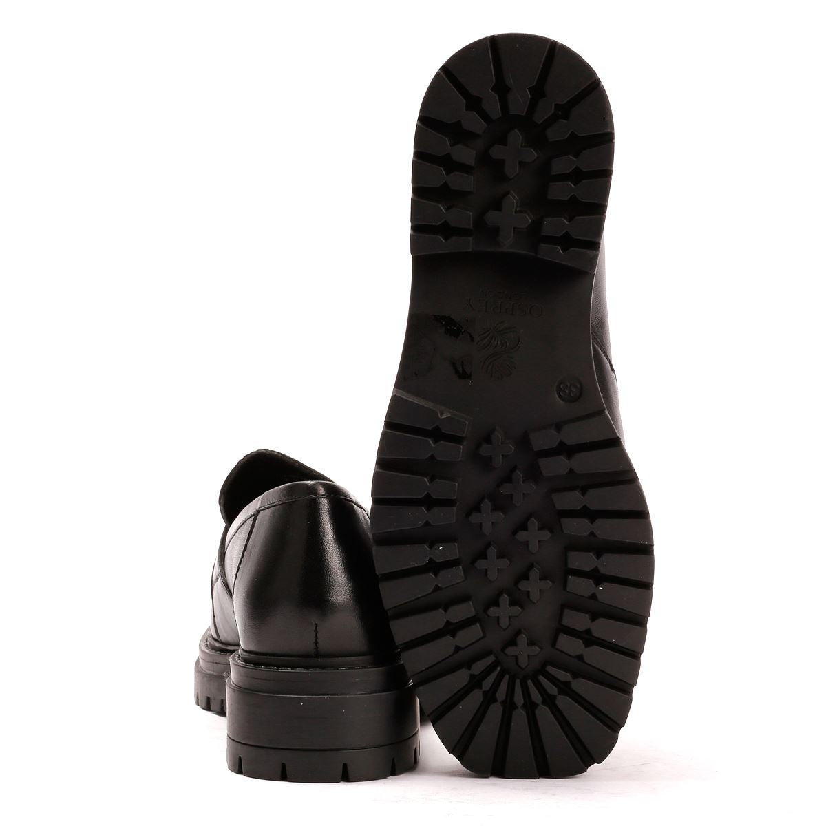 Osprey London The Greenwich Leather Women's Black Loafers