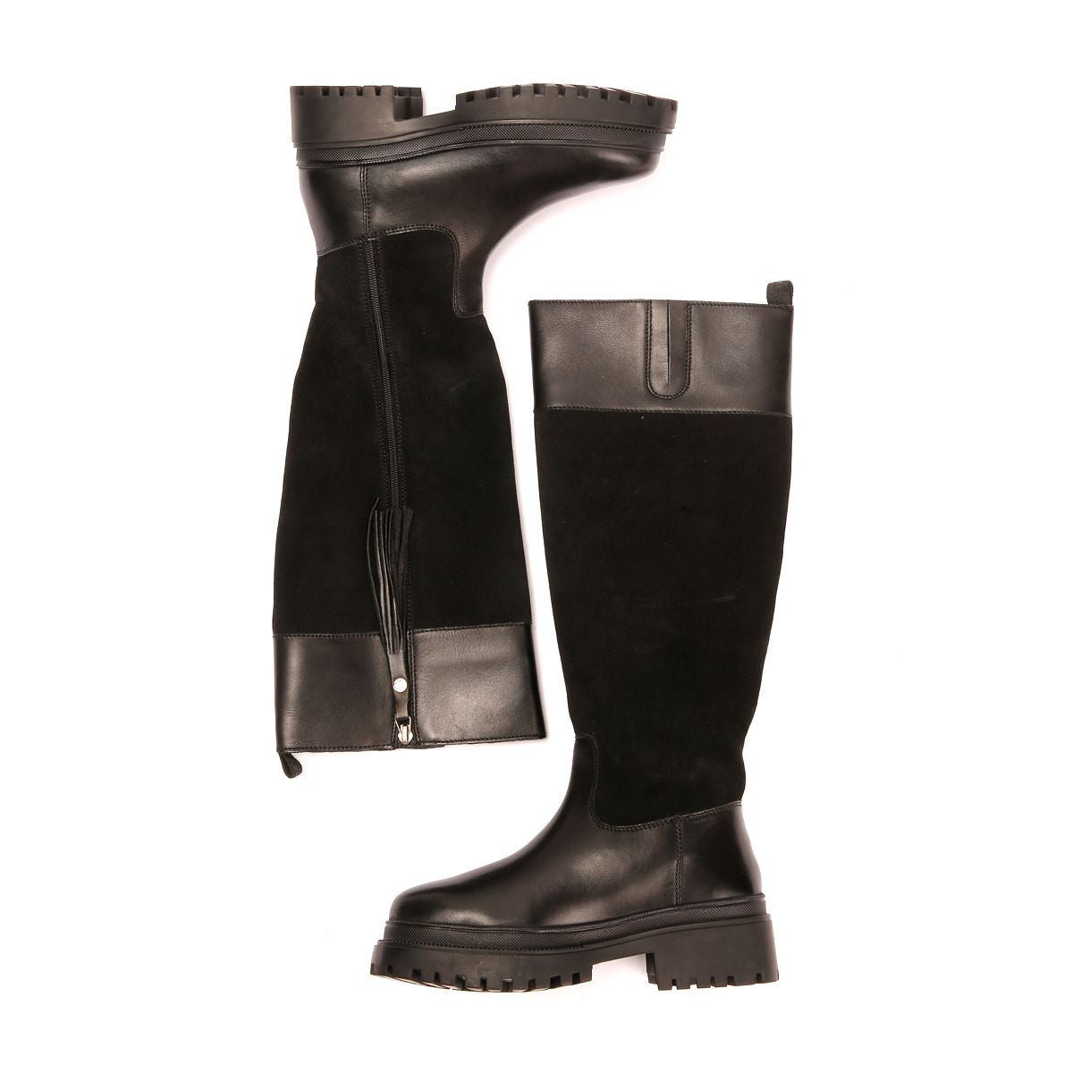 Osprey London The Bramble Tall Leather Women's Black Boots