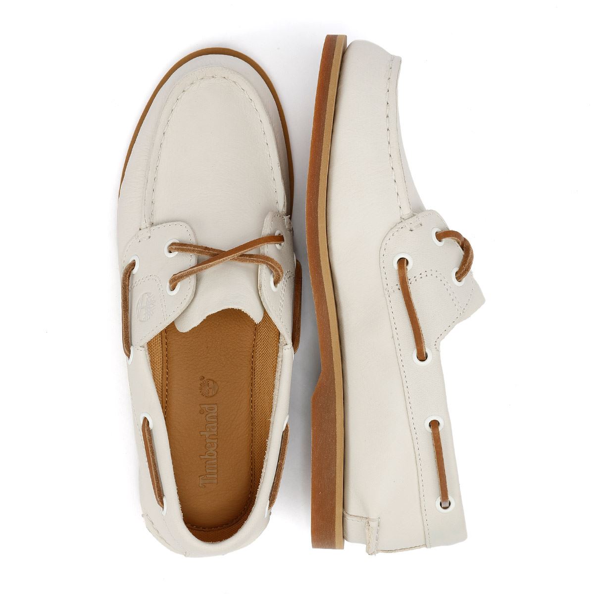 Timberland Classic 2 Eye Leather Women's Natural Boat Shoes
