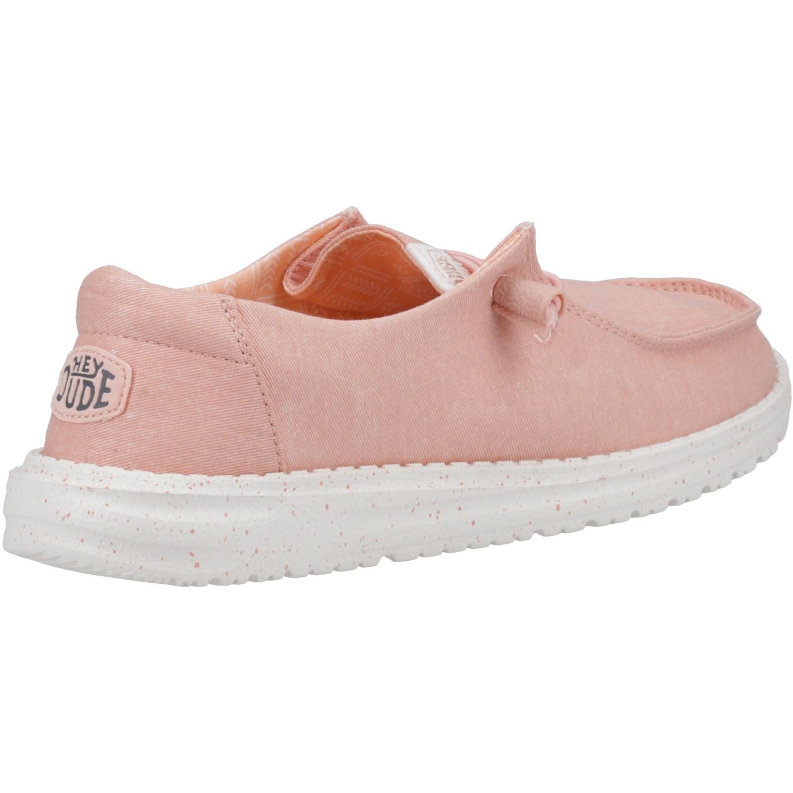 HEYDUDE Wendy Canvas 100% Cotton Women's Pink Loafers