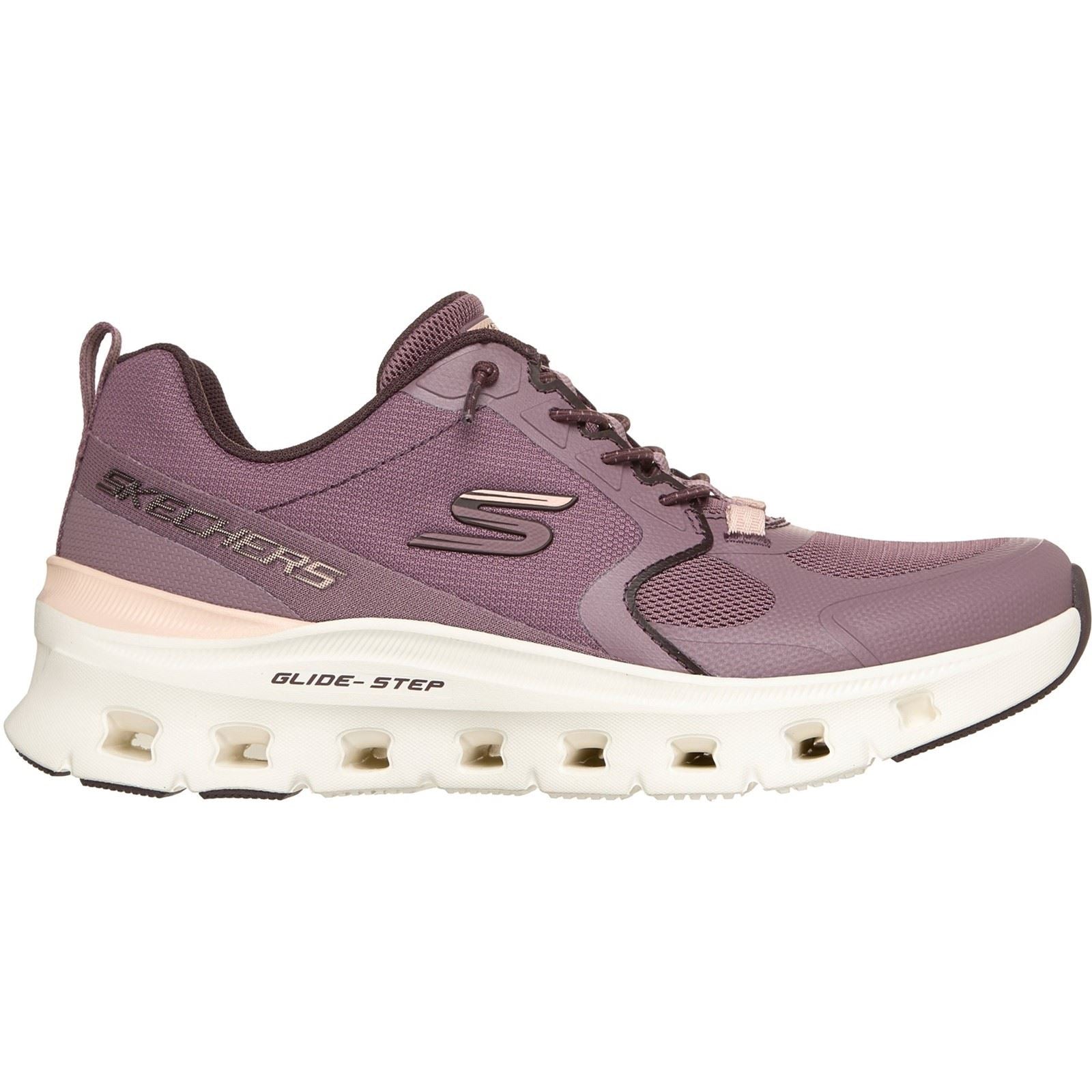 Skechers Glide-Step Pro Textile Women's Plum Mesh/Synthetic/Peach Trim Trainers