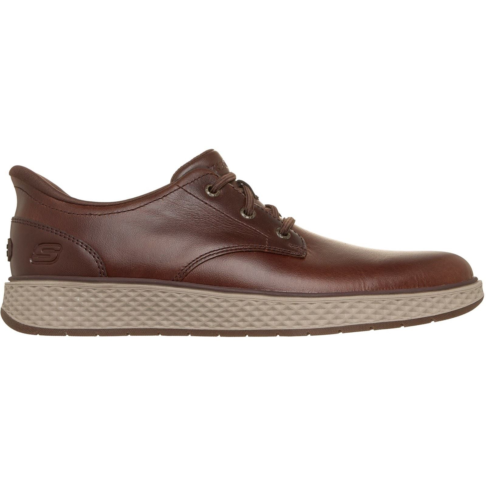 Skechers Burkett Lonzo Leather Men's Brown Leather Lace-Up Shoes