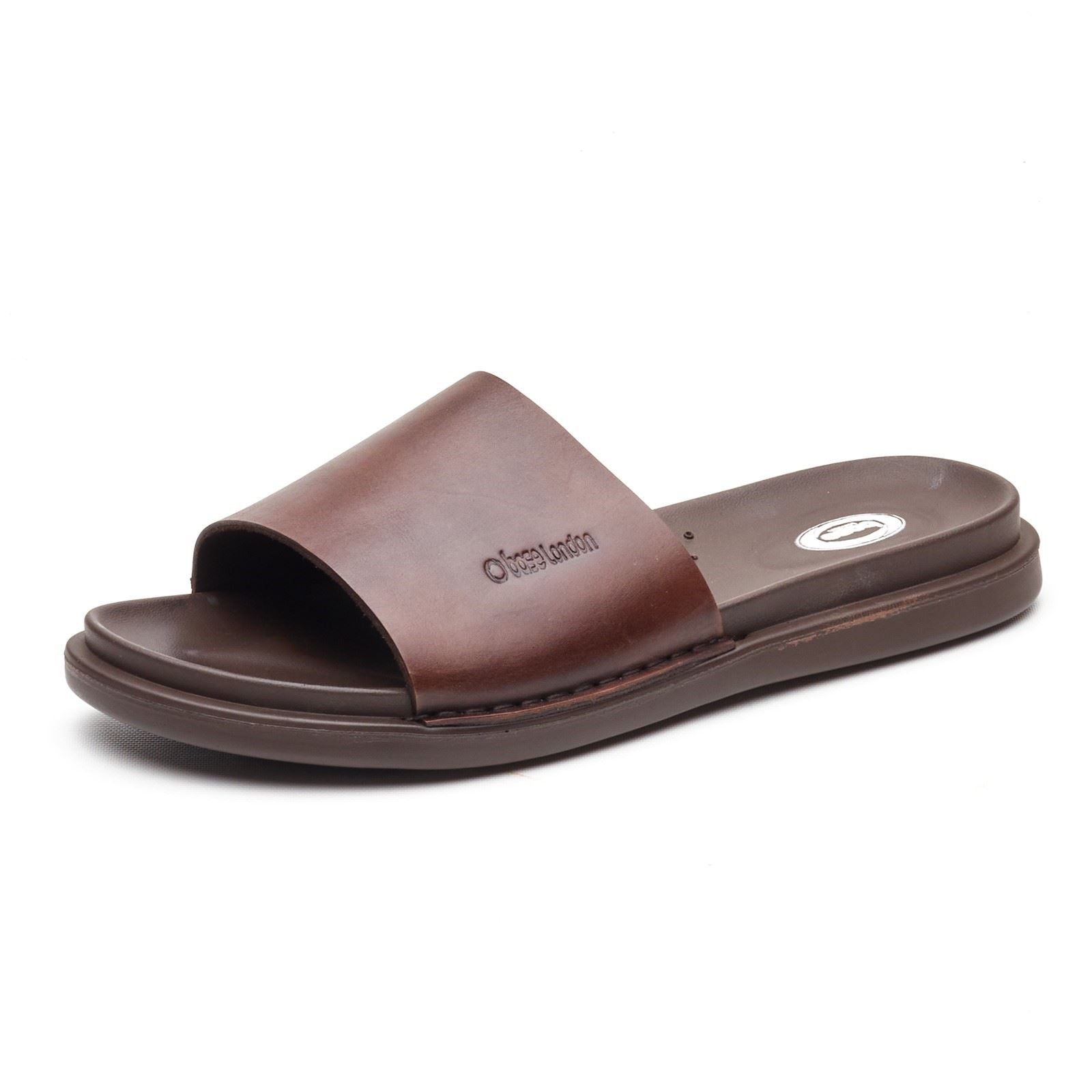 Base London Albany Leather Men's Brown Slides