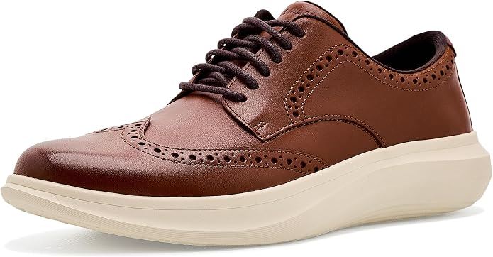 Cole Haan Grand Aerion Wingtip Oxfords Leather Men's British Tan Lace-Up Shoes