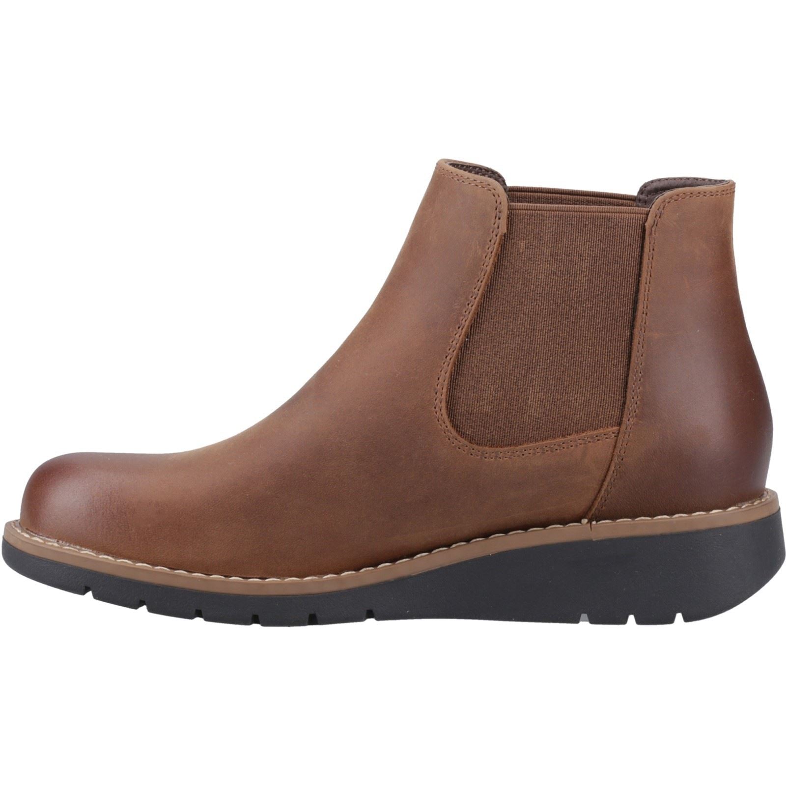 Hush Puppies Leonie Leather Women's Brown Flat Chelsea Boots