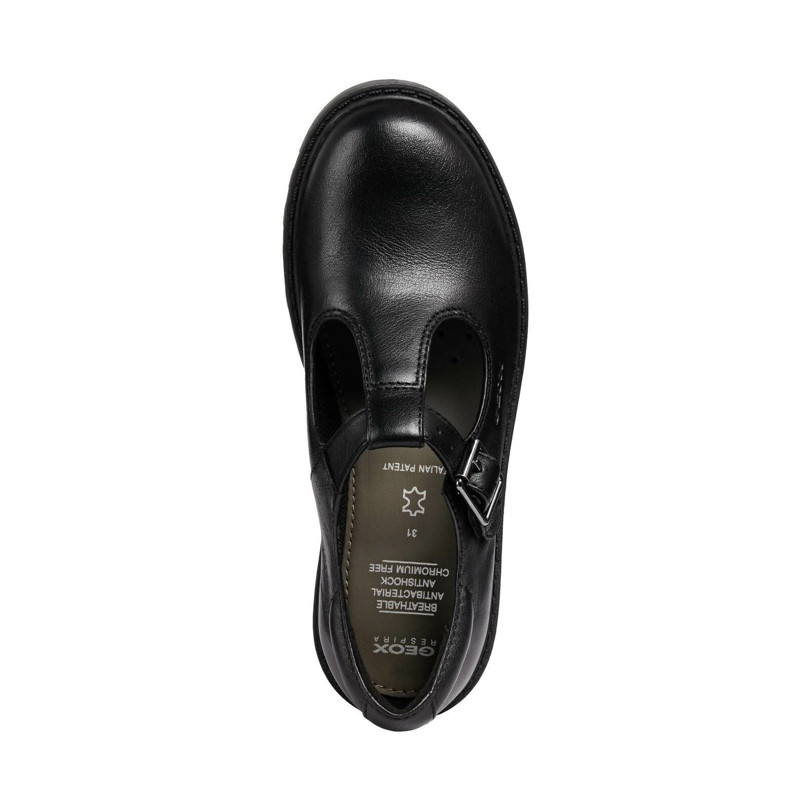 Geox J Casey Girl Leather Girl's Black Shoes